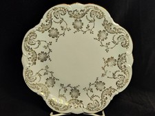 Johann Seltmann Vohenstrauss Bavaria Porcelain Plate 22k Gold Scalloped