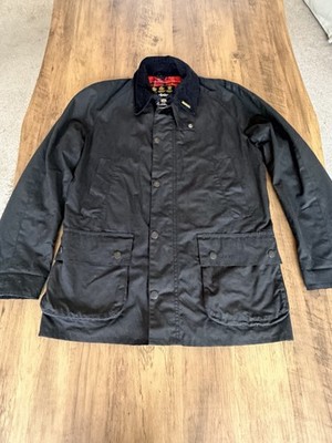 Barbour Ashby Wax Cotton, Black Tartan Jacket Coat Size Medium