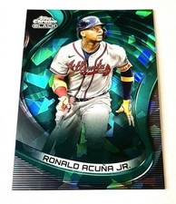 Ronald Acuna Jr. 2022 Toops Chrome Black #55 Green Ice Refractor 50/99 Braves