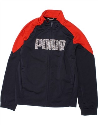 Puma Jungen Graphic Trainingsanzug Oberteil Jacke 11-12 Jahre Navy Blau Colourblock DQ83