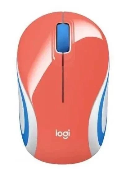 Logitech - M187 Mini Wireless Optical Ambidextrous Mouse-Coral- (pinkish-orange) - Image 2 of 4