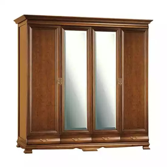 Kleiderschrank Schlafzimmer Schrank Braun Farbe Barock Rokoko SchräNke Neu-image