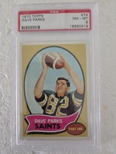 1970 Topps Football  Dave Parks #74 PSA 8 Saints