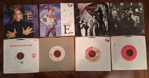 Vintage Lot of 8 45 Rpm 7 Inch Vinyl Records Prince Family Sheila E Time Chic