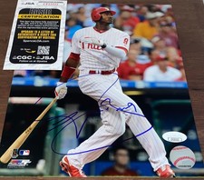 Domonic Brown Signed Autographed 8x10 Photo Philadelphia Phillies JSA N1