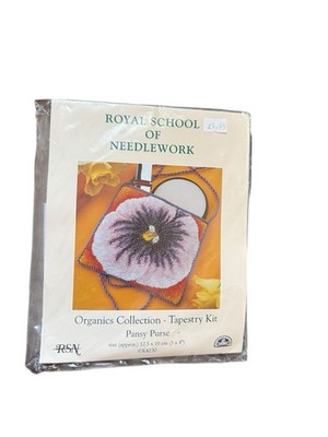 Royal School of Needlework Organics Coll PANSY PURSE Needlpoint Tapestry KIT