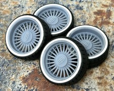 Resin 22 In.  Lincoln 3  Restomod Wheels, W/ One Inch Whitewalls,1/24 1/25 Scale