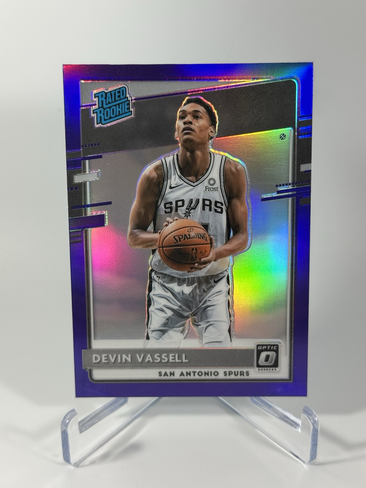 2020-21 Panini Donruss Optic #161 Rated Rookie Purple Prizm Devin Vassell RC