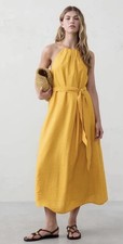 Banana Republic Yellow Halter Midi Dress Size M NWT RT$140