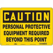 Condor 466P32 Safety Sign, 10 In Height, 14 In Width, Aluminum, Horizontal