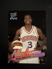 Allen Iverson 1996-97 Fleer Ultra RC Rookie Card #82. rookie card picture