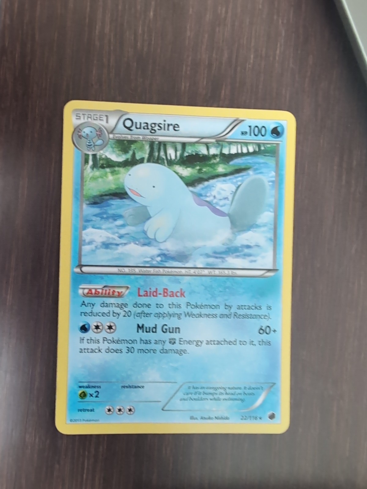 Pokémon TCG Quagsire 22/116 BW Plasma Freeze Regular Rare Card EN-LP 2013