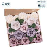 KüNstliche Blumen Rosen 25 StüCk Deko Fake Rosen FüR Hochzeitsfeier Zuhause Lila
