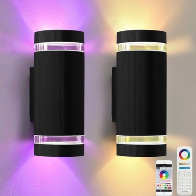 Mi.light RF Remote Control Outdoor RGB Wall Lights, Color Changing ... Fast Ship