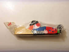 VINTAGE CLOWN SHAPED WOOD WHISTLE BY SEVI MADE IN ITALY