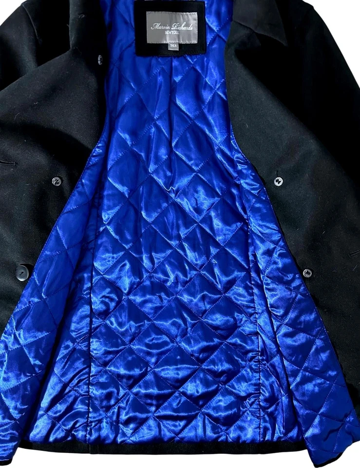 MARVIN RICHARDS New York Womens (S) Vintage '90s Black Peacoat w/ Removable Hood - Image 3 of 4