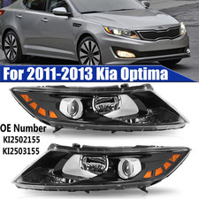 For 2011 2012 2013 Kia Optima Halogen Headlights Assembly Black Factory Style