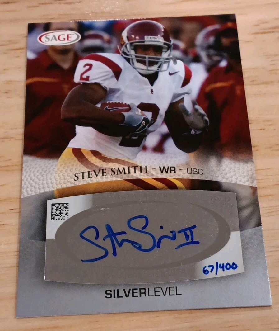 2007 SAGE Autographs Silver #A49 Steve Smith USC AUTO 67/400