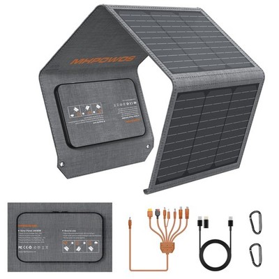 MHPOWOS USB Portable Solar Panel 40W Camping Backpacking Hiking Gear Equipment