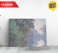 Monet Morning on the Seine near Giverny Reproduction Canvas Prints Poster