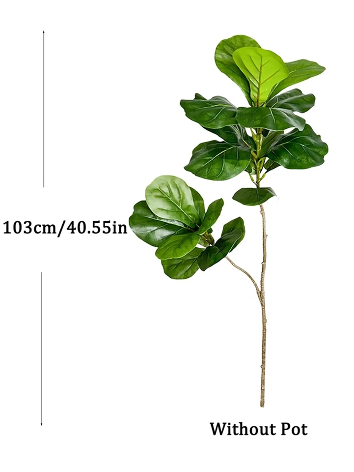 70-105cm Large Artificial Ficus Tree Fake Rubber Plants Branch Plastic Fiddle - Image 4 of 4