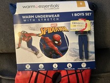 Boys Cuddl Duds Spider-Man Thermal Underwear Set Warm Essentials Size Small NWT
