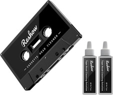 Audio Tape Cassette Head Cleaner with 2 Cleaning Fluids Care Wet Maintena