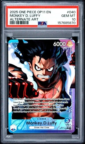 2025 One Piece OP11 EN Monkey D Luffy Alternate Art #040 PSA 10 GEM MINT