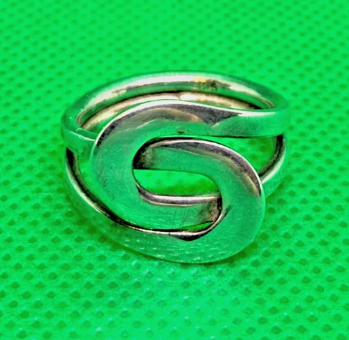 VINTAGE ST SILVER 925 INTERWEAVED INFINITY LOOP RING SZ O 1/2 5.7g NOT SCRAP