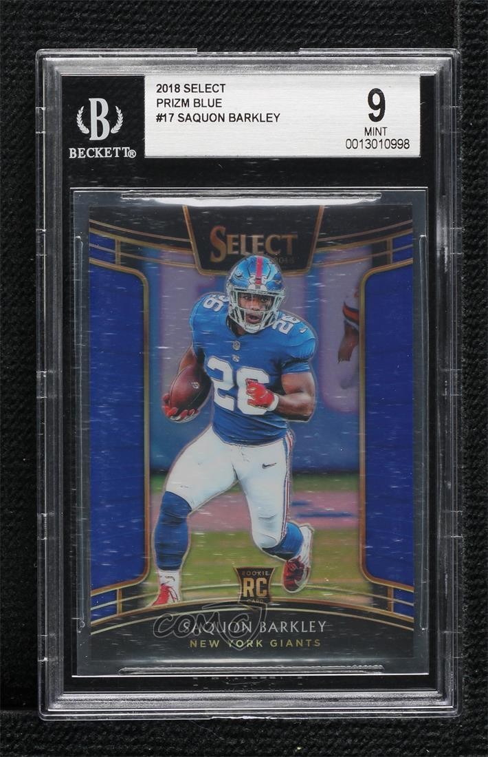 2018 Panini Select Concourse Blue Prizm 1/175 Saquon Barkley #17 BGS 9 MINT 02ye