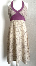 Vintage dress size 12 floral halter neck fit & flare cotton knee length