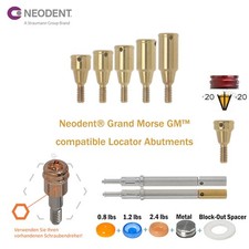 NEODENT GRAND MORSE GM LOCATOR Overdenture Kit w/Male Caps  Tool PEEK Abutment