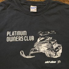 SKI-DOO Platinum Owners Club T-Shirt Men's XL Snowmobile Team BRP Black White