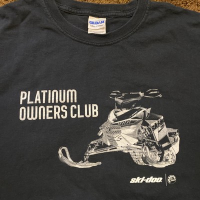SKI-DOO Platinum Owners Club T-Shirt Men's XL Snowmobile Team BRP Black White