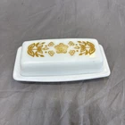 Vintage Corelle Pyrex Butterfly Gold Stick Butter Dish W/ Lid