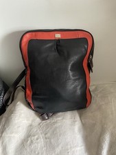 Neuwertig Picard Rucksack Schwarz Orange H 37 B 37 T 10 Leder