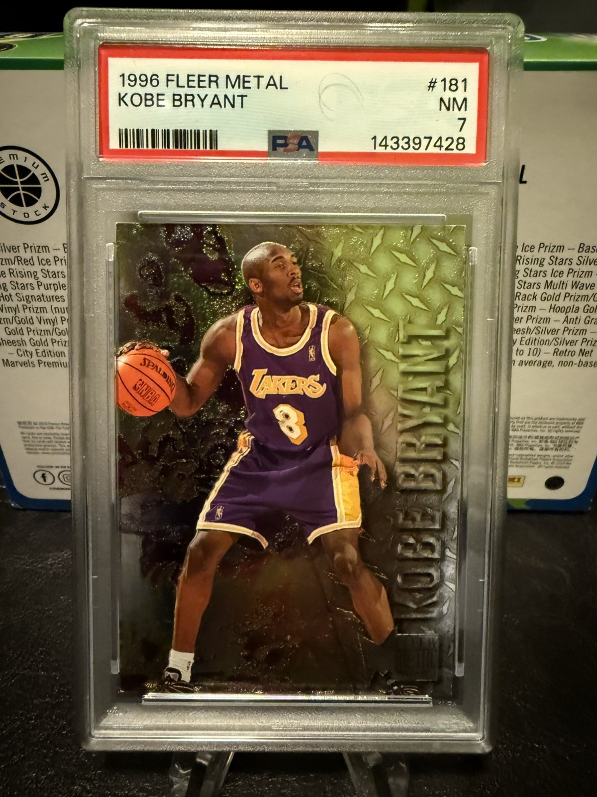1996 Fleer Metal #181 Kobe Bryant Los Angeles Lakers RC Rookie HOF PSA 7 NM
