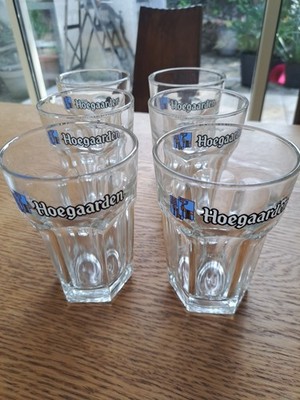 SET MIT 6 GROSSEN HOEGAARDEN BIERGLÄSERN GUTER ZUSTAND Belgisches Weißbier Bistro