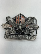 Harley Davidson Belt Buckle Vintage 1991 Baron USA H405 Live Free Ride Free USA