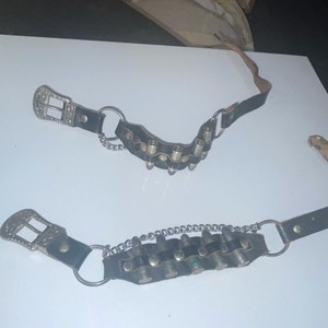 Boot straps with 38 bullets across the front and chains on the bottom vintage