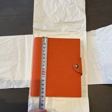 HERMES Leather Planner Box Orange 16cm x 13cm Travel Size Notebook Accessory
