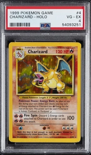 1999 POKEMON GAME #4 CHARIZARD-HOLO PSA 4
