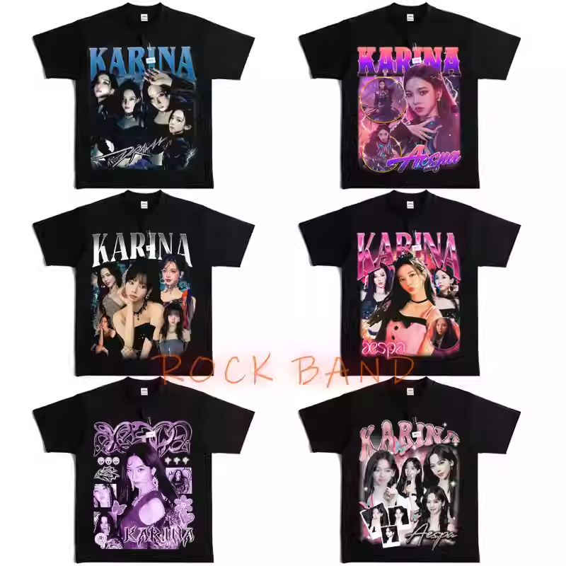 AESPA KARINA GRAPHIC T-SHIRT KPOP JERSEY SYNK: AEXIS LINE TOUR