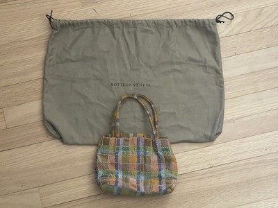 Rare Vintage Bottega Veneta Beaded Plaid Fabric Bag - W/ Tag | eBay