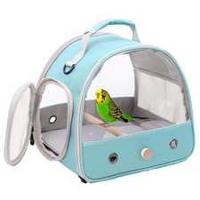 Small Bird Travel Cage Carrier, Portable Parrot Parakeet Carrier with Standin...