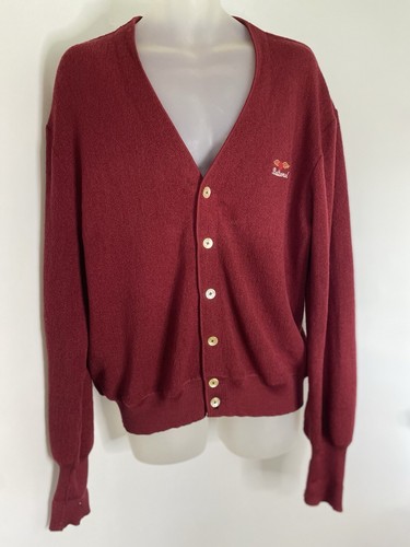 St. Croix Knits Cardigan Red Mens Size XLarge Pure Quanpaca Wool Baltusrol Vtg - Picture 13 of 21