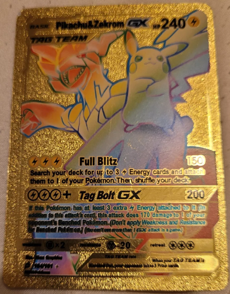  Pokemon Team Up Pikachu & Zekrom GX - 184/181 - Secret Rare :  Toys & Games