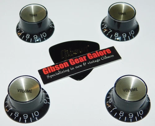Les Paul Knobs Set Black Gold Top Hat Guitar Parts SG Custom ES Gibson Pick A