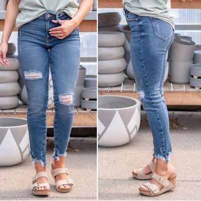 KANCAN  Weekday Blues High Rise Skinny Distressed  Stretch Comfy Slimming 11/29