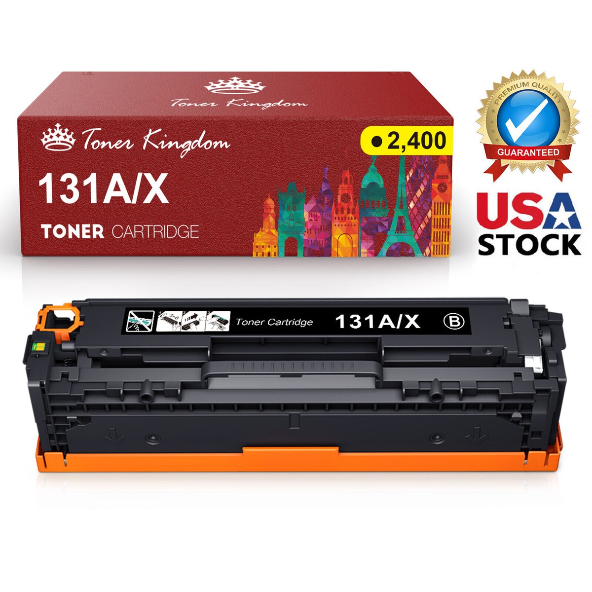 2-Pack Compatible Toner For HP 131A CF210A - Replacement For LaserJet Pro 200 Color Printers